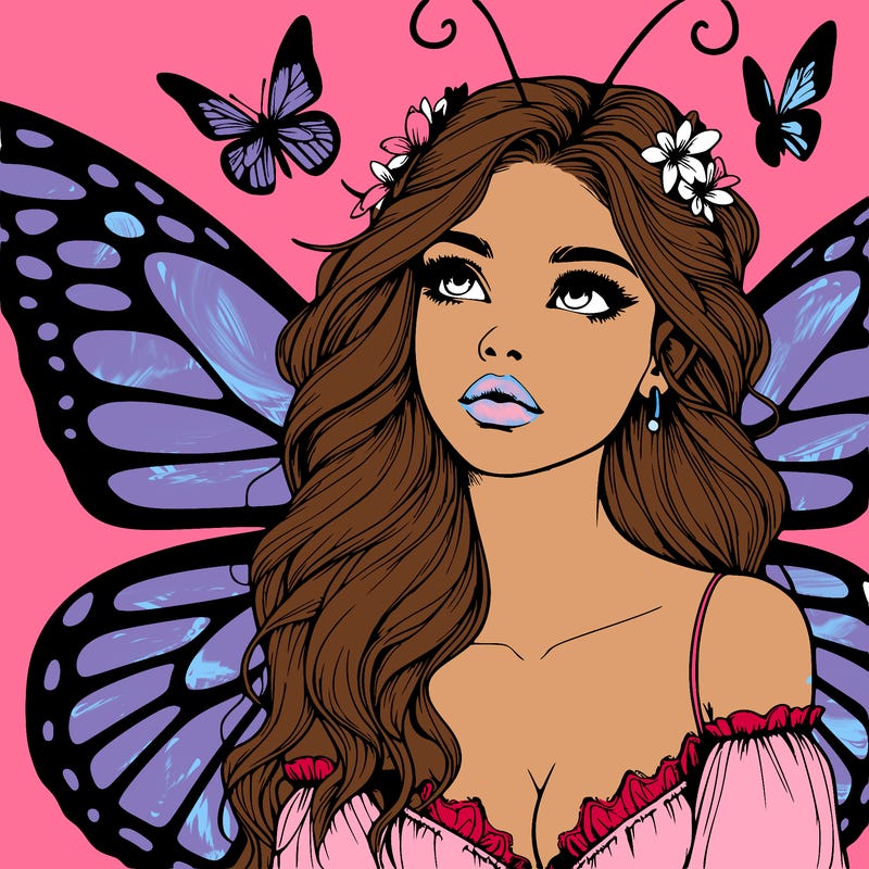 butterfly fairy realistic girl