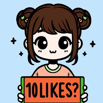 cute girl that is holding a sign that says 10 likes?