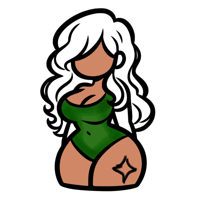 curvy woman with hair