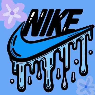 dripping nike logo