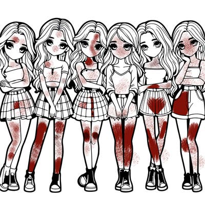 a group of girls realistic