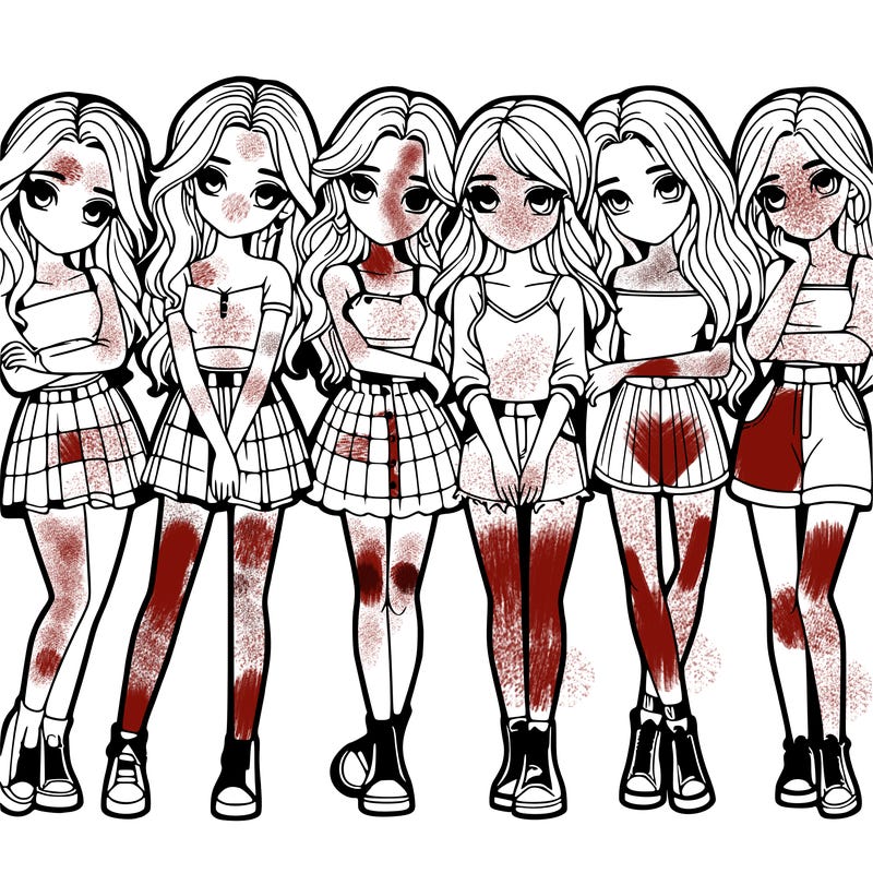 a group of girls realistic