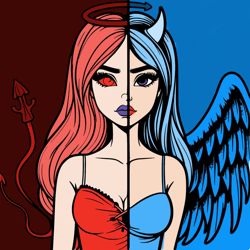 devil vs angel realistic girl
