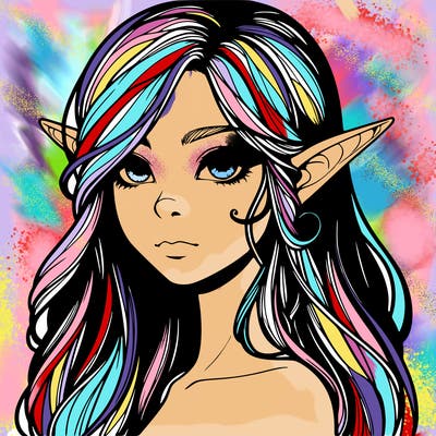 elf girl realistic dark fantasy