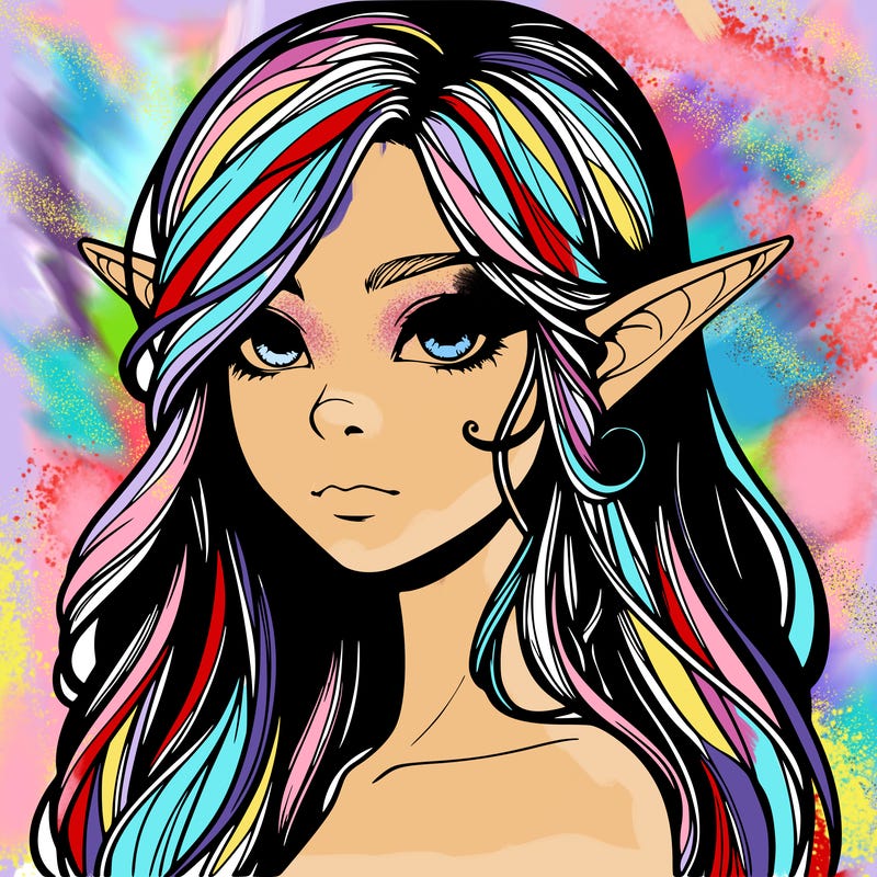 elf girl realistic dark fantasy