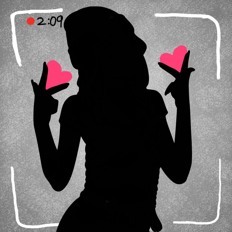 realistic teenage girl with braids and a beanie and crop top doing 🫶🏼