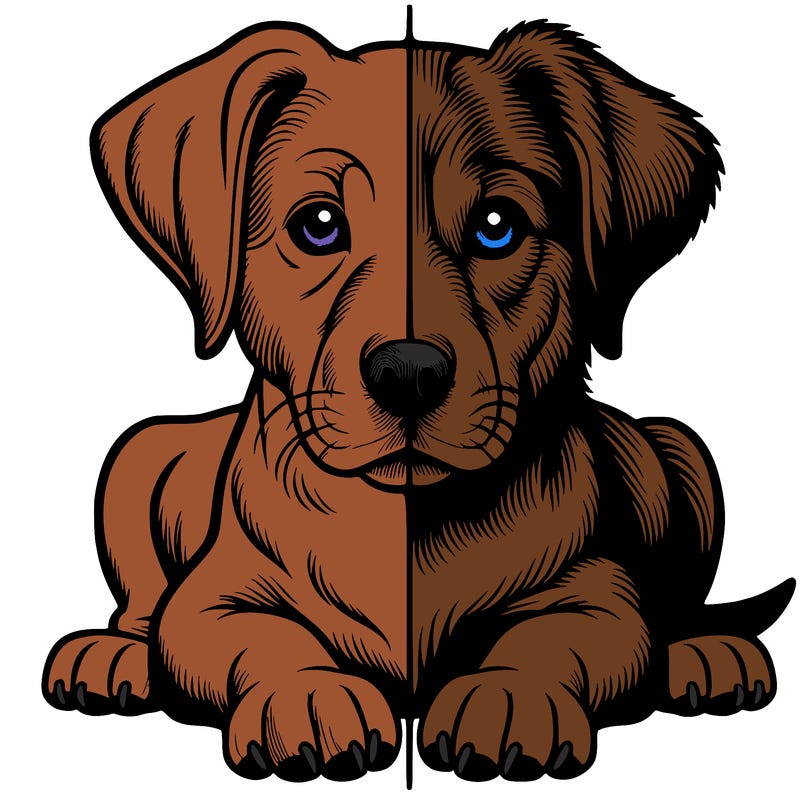 realistic dog split picture