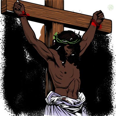 jesus realistic on the cross