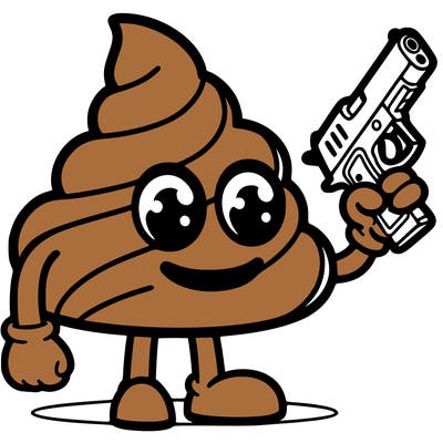 poopoo with a gun