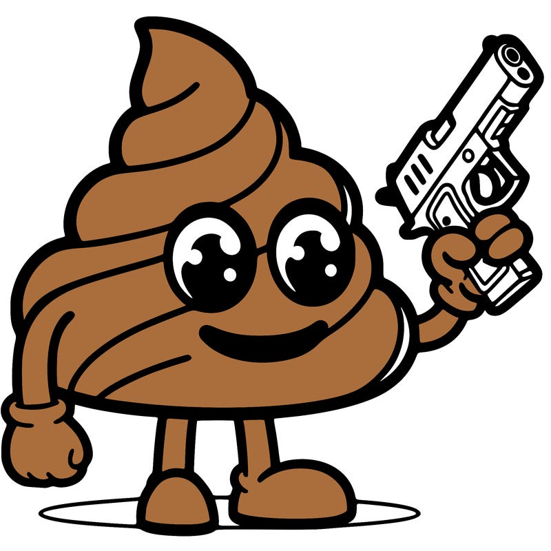 poopoo with a gun