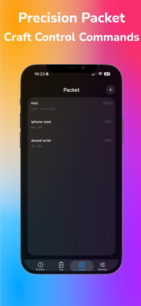 Bluetooth Explorer:AI Terminal - A mobile interface for crafting and managing precision BLE packet commands in HEX and ASCII formats.