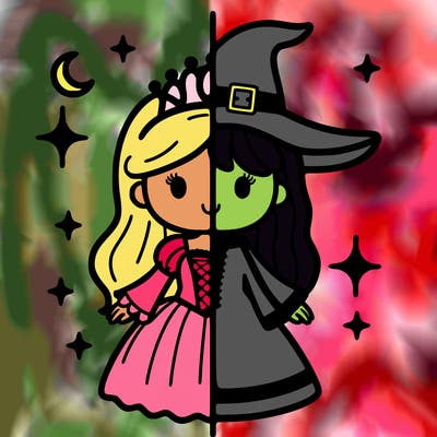 split princess and witch
