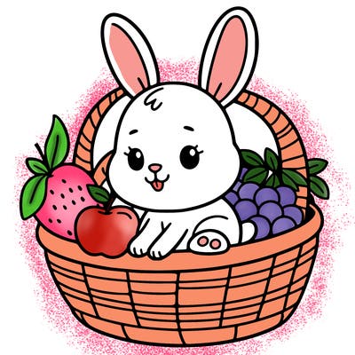 bunny in a fruit basket