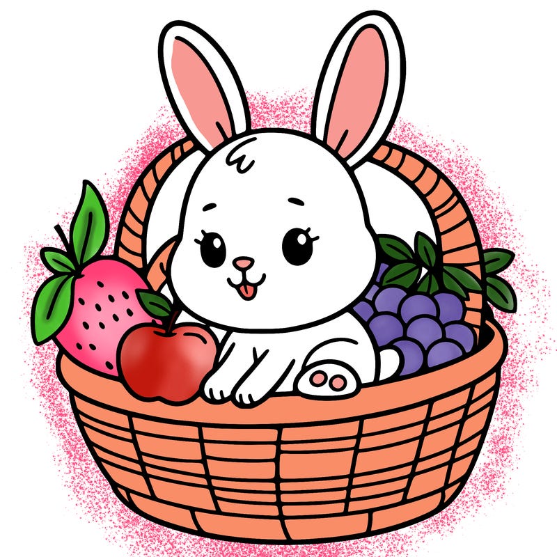 bunny in a fruit basket