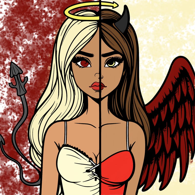 devil vs angel realistic girl