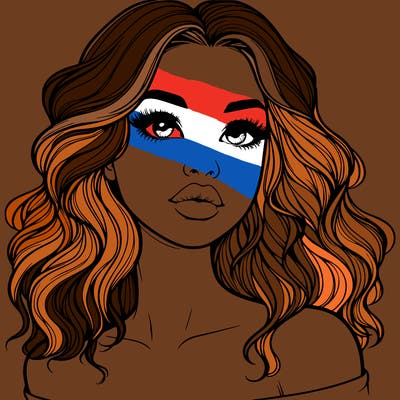 realistic girl with wavy hair and lips