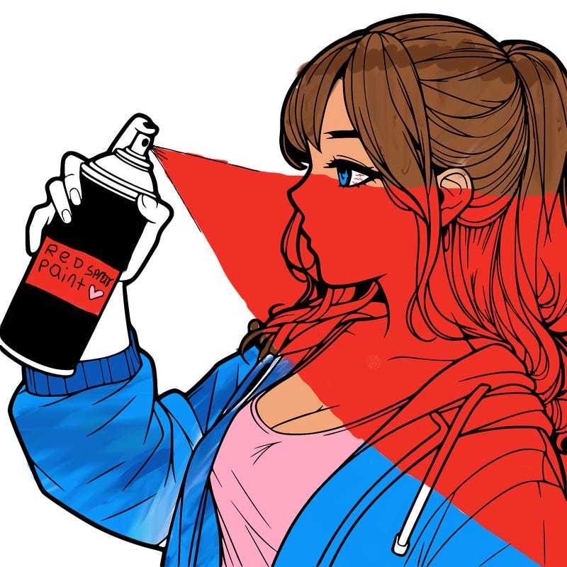 a realistic girl spray, painting