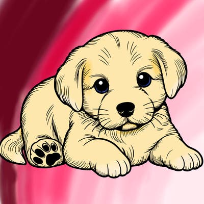 a cute realistic puppy