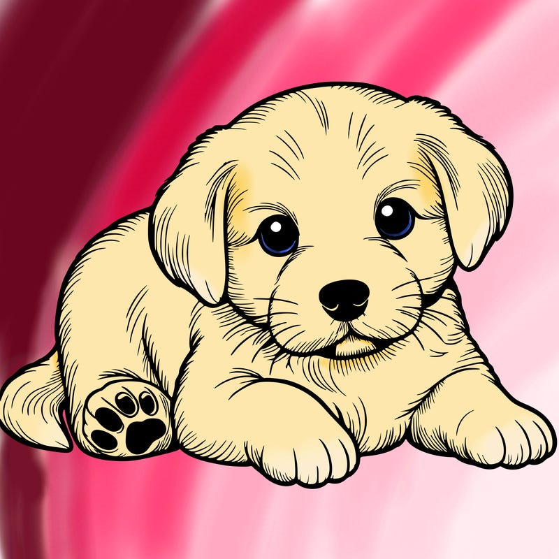 a cute realistic puppy