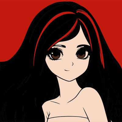 realistic girl pretty long hair