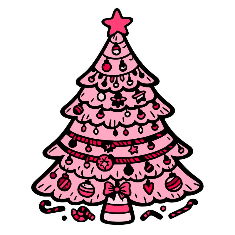 christmas tree with lots of details