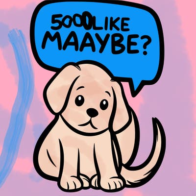 a puppy that says 5 like maybe