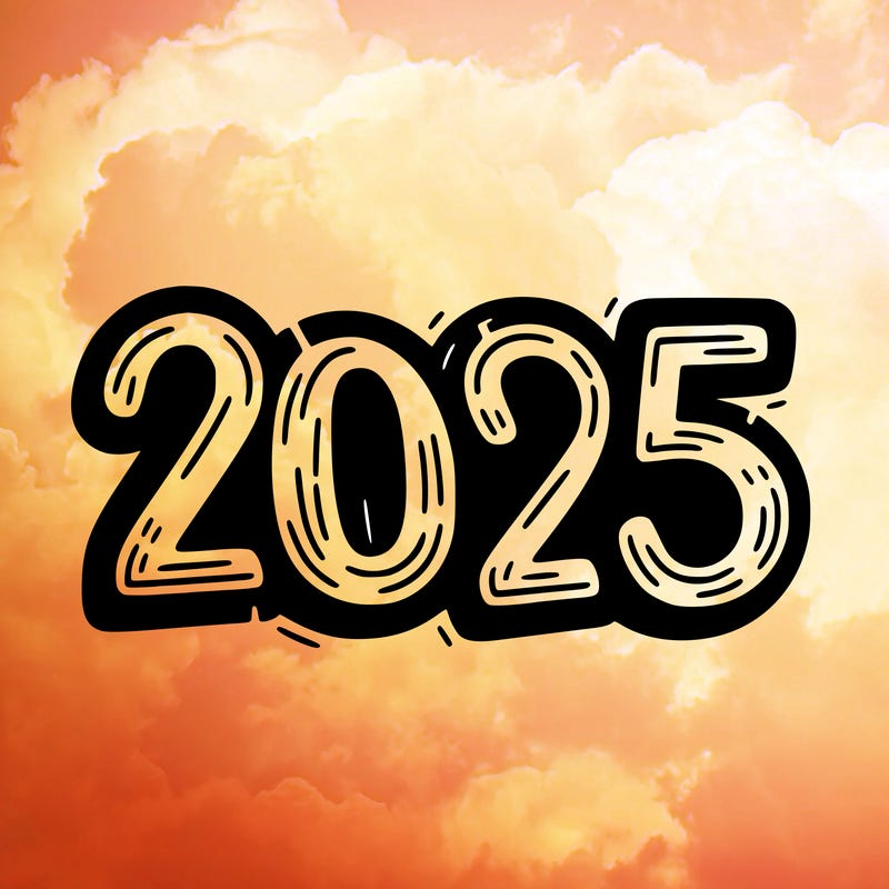 one line scrawled numbers sketch design “2025”