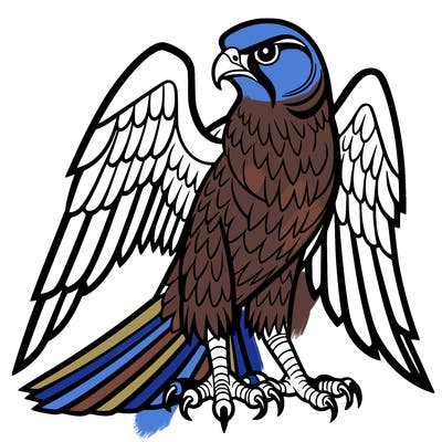 falcon with sharp claws