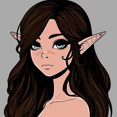 elf girl realistic dark fantasy