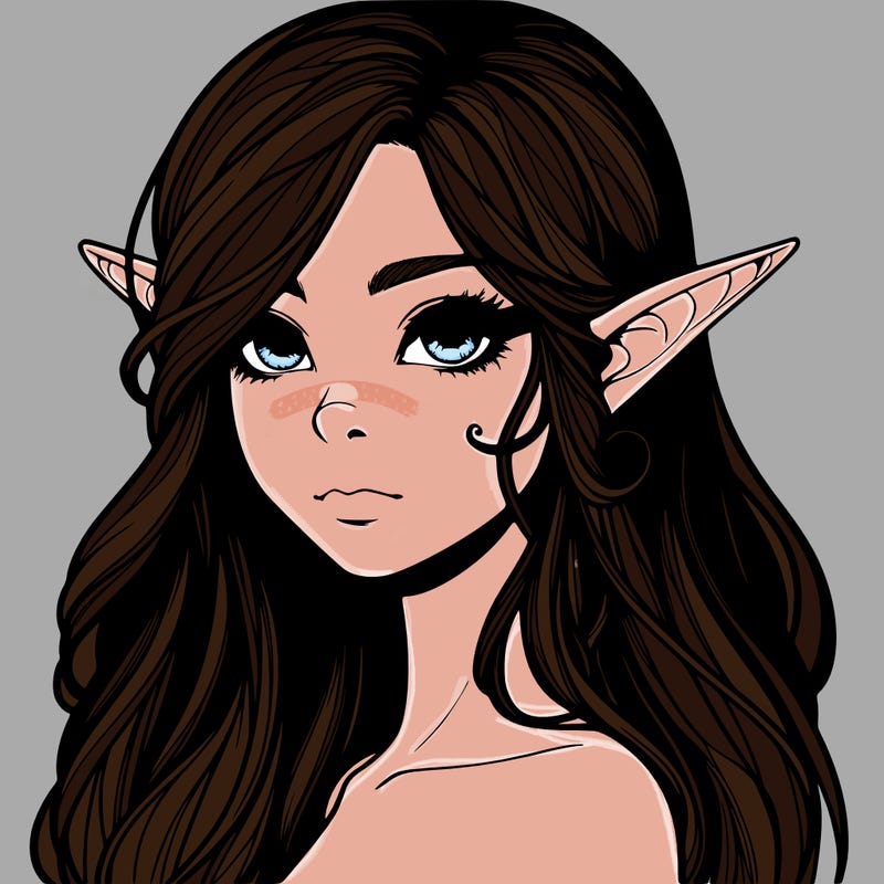 elf girl realistic dark fantasy