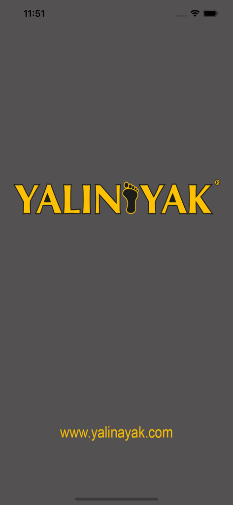 Yalın Ayak - Yalin Ayak app splash screen with brand logo and website link