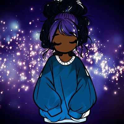 girl with baggy sweatshirt and messy bun