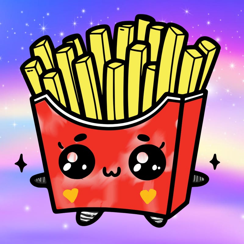 a cute. french fries