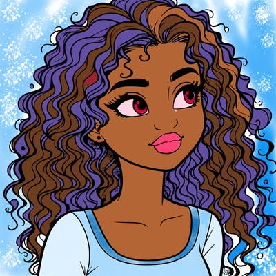 realistic girl with curly hair