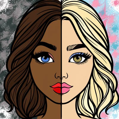 realistic girl split half