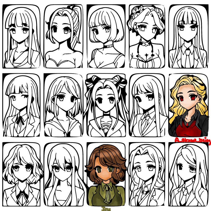 girls that look diffrent anime