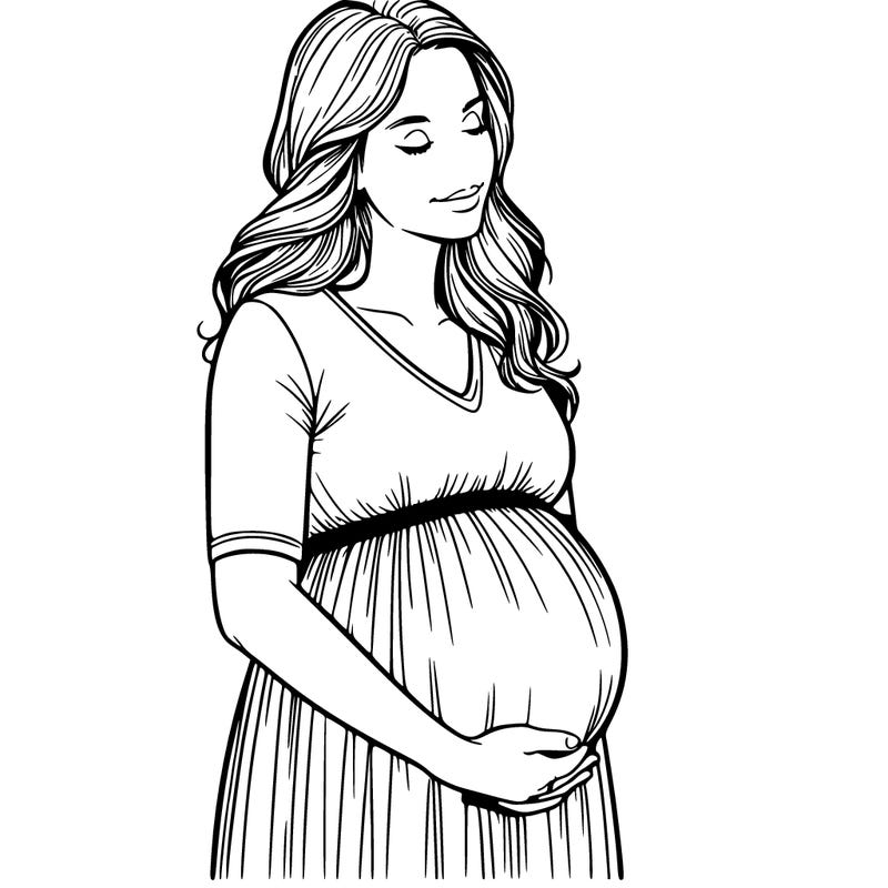 realistic pregnant woman