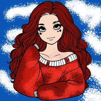 a beautiful girl in a big sweatshirt