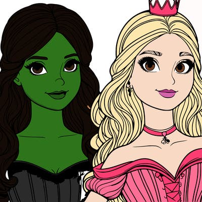 elfaba and glinda realistic girls