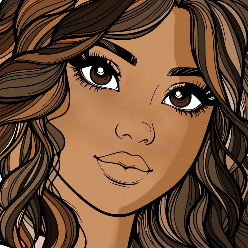 beautiful realistic girl close up to the camera with wavy hair,