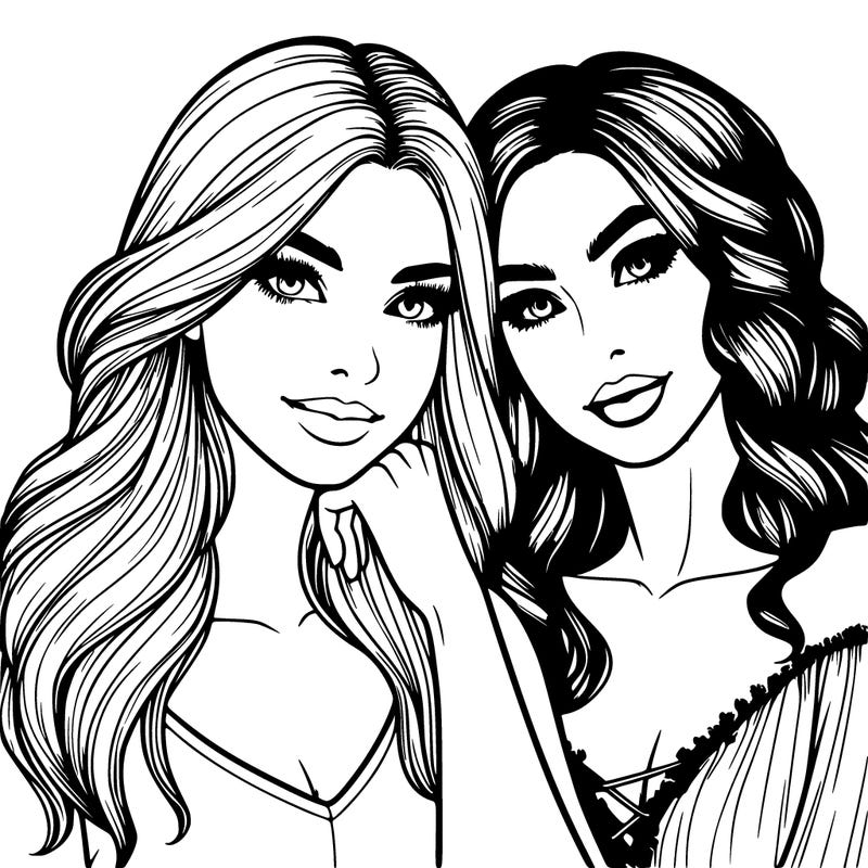 beautiful best friends women realistic
