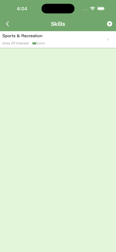 Interface utilisateur de l'application Volunteers.ae affichant les compétences et les centres d'intérêt pour le bénévolat.