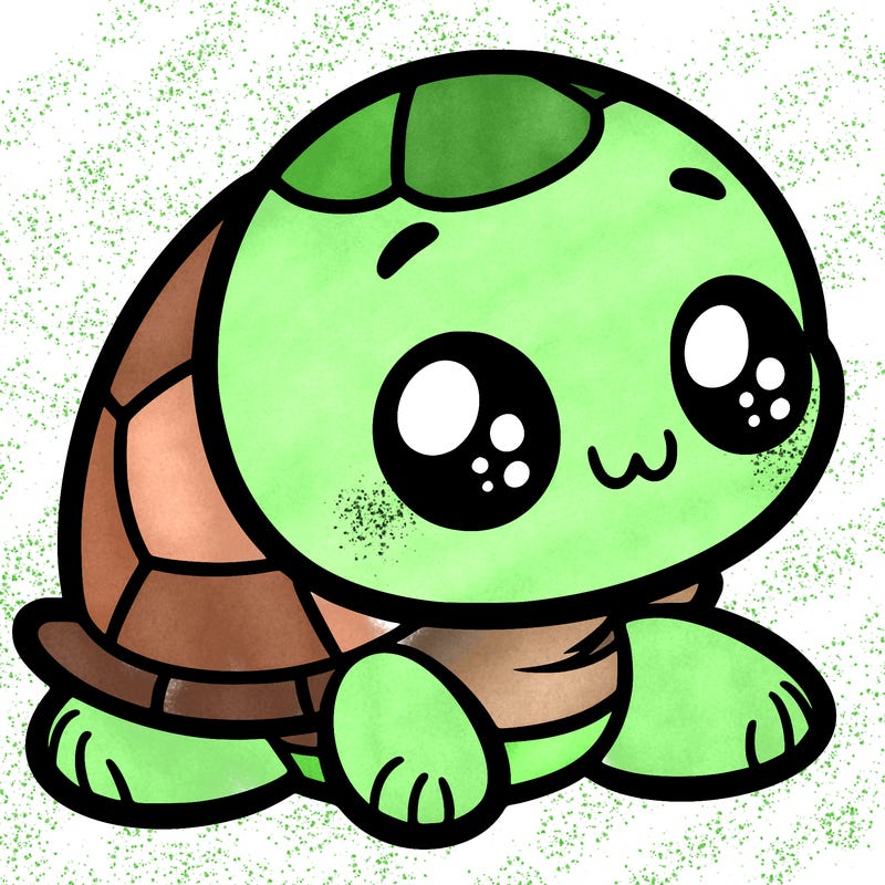 cute little animated turtle