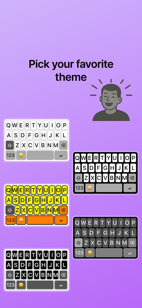 The Big Keyboard - Five different high contrast and large letter keyboard theme options for accessibility