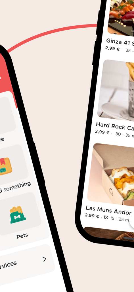 CityXerpa - Andorra's app - CityXerpa mobile app interface showing food delivery and local services categories
