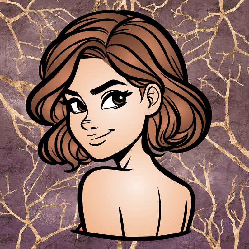 portrait of a woman looking over her shoulder smirking