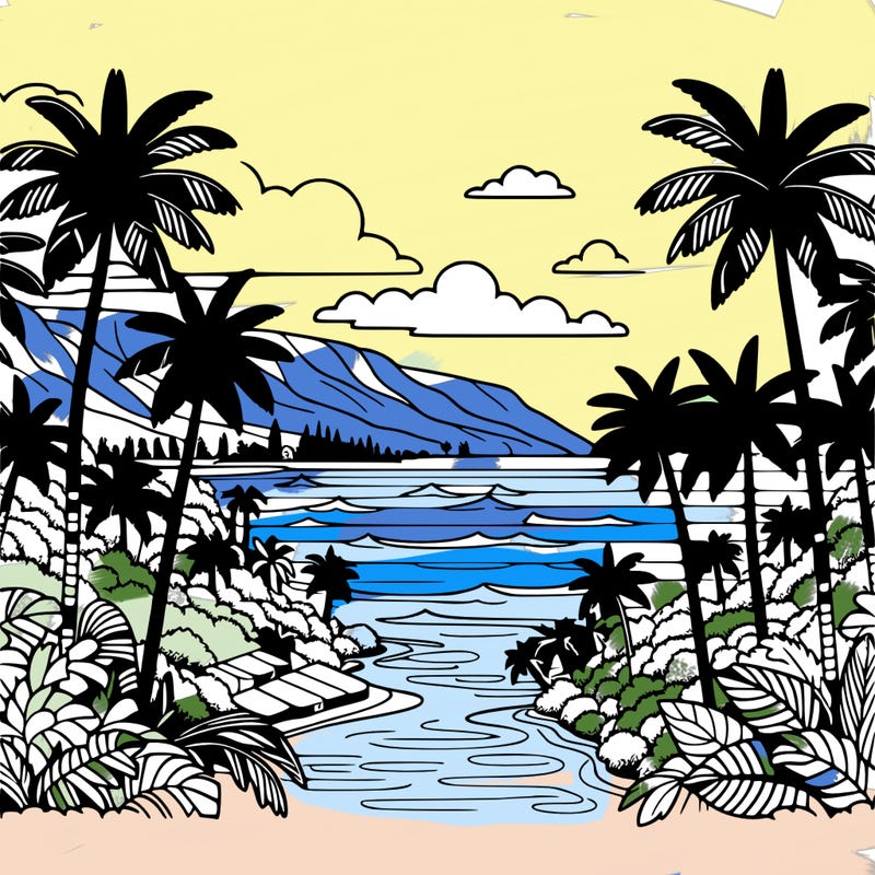 view of the ocean in hawaii lots of palm trees and beautiful view