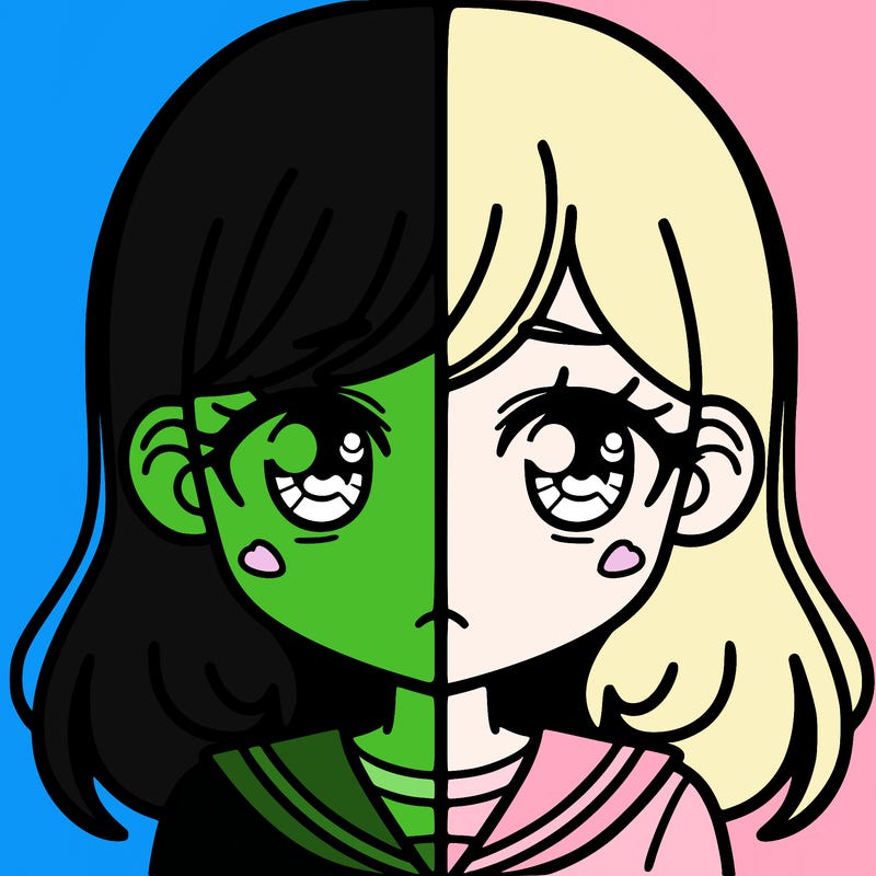 a split of a girl