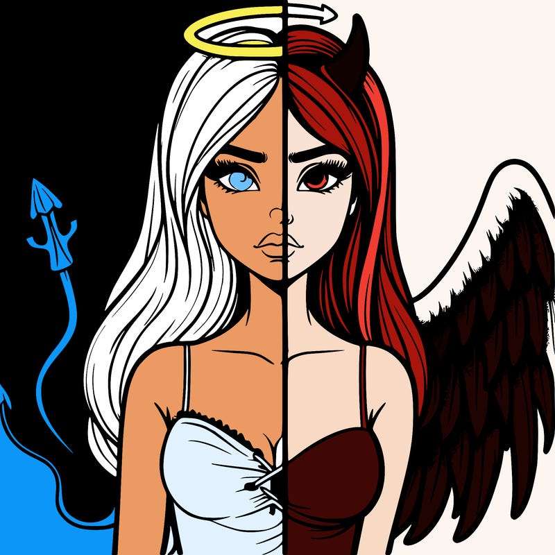 devil vs angel realistic girl