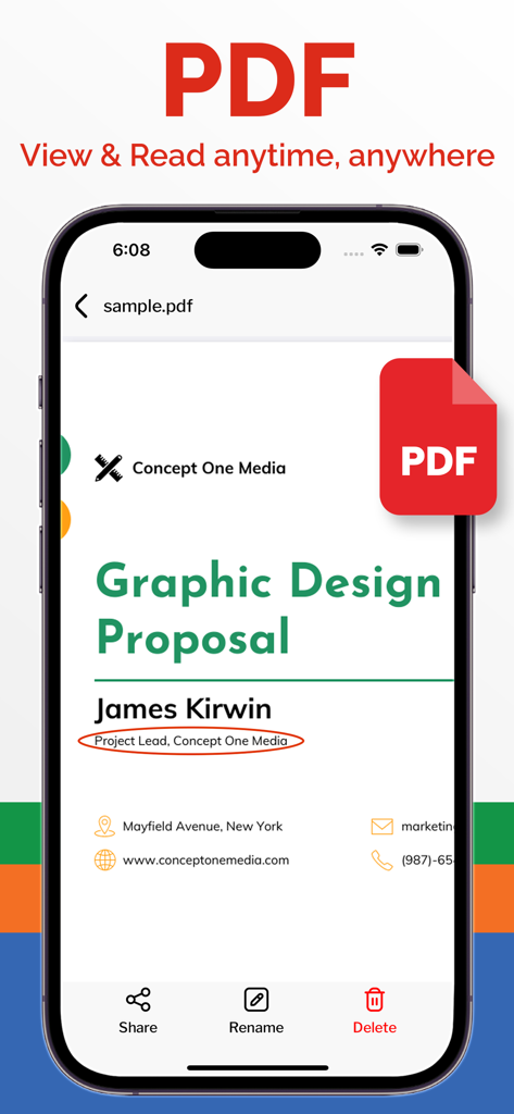 All Document Reader & Viewer - Interface of the All Document Reader and Viewer app on iPhone displaying a PDF document.
